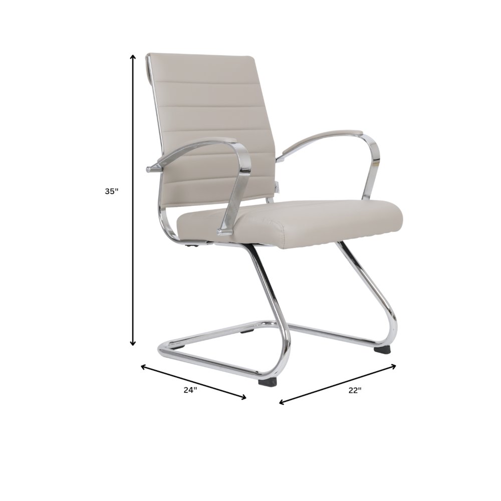 Benmar Home Leather Guest Office Chair in Tan. Picture 22