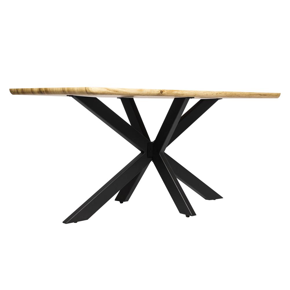 Ravenna 63" Rectangular Wood Dining Table With Modern Metal Base. Picture 12