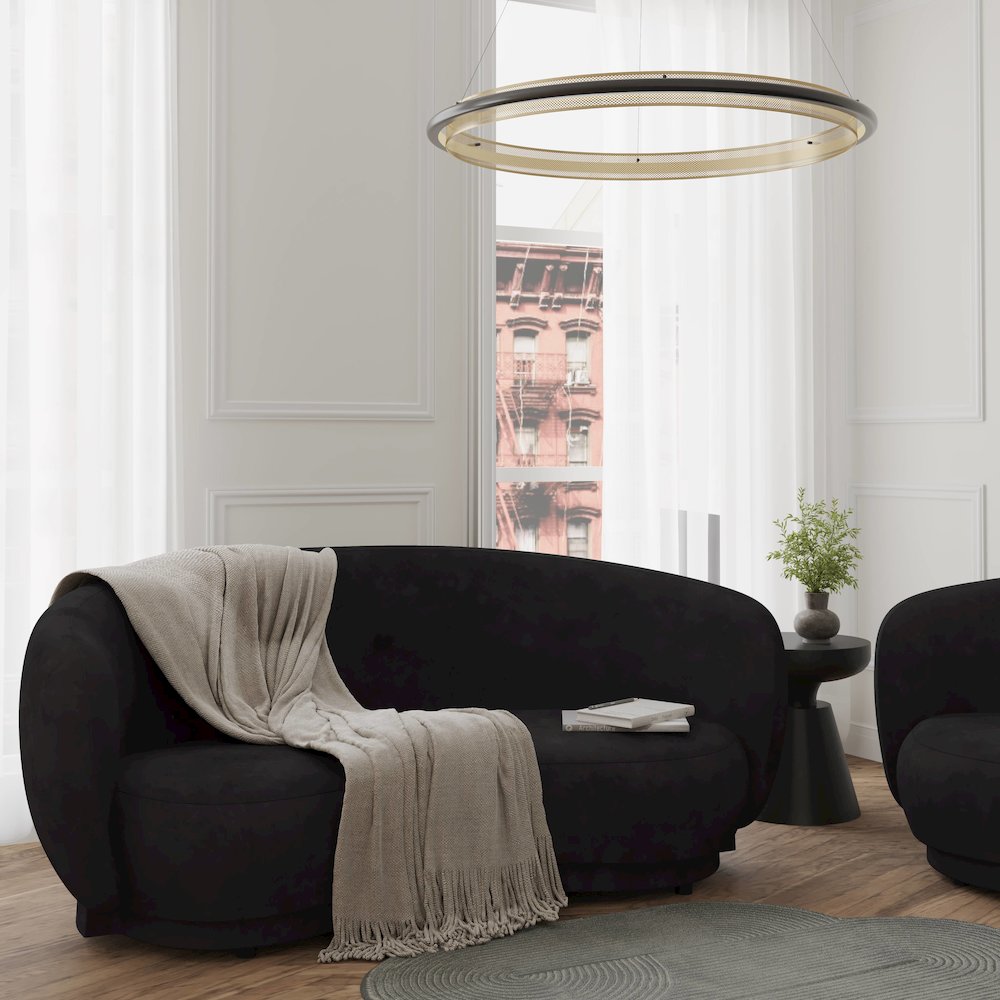 Faze 3-Seater Wide Couch Sofa Upholstered in Velvet. Picture 5