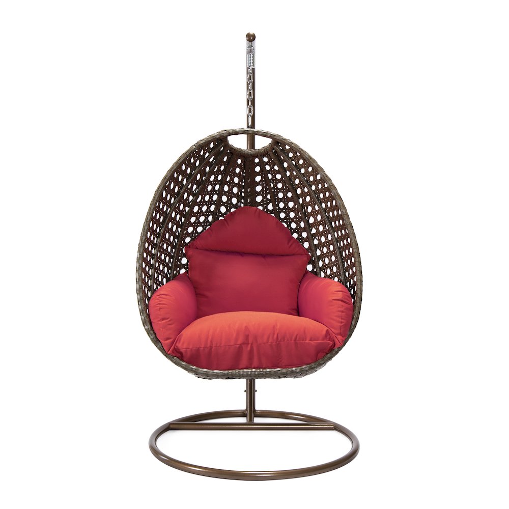 Beige Wicker Hanging Egg Swing Chair. Picture 2