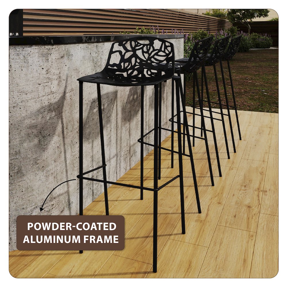 Devon Mid-Century Modern Aluminum Bar Stool. Picture 26