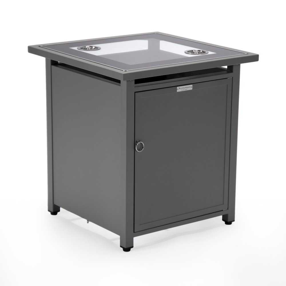 Walbrooke Patio Square Fire Pit and Tank Holder in Grey. Picture 12
