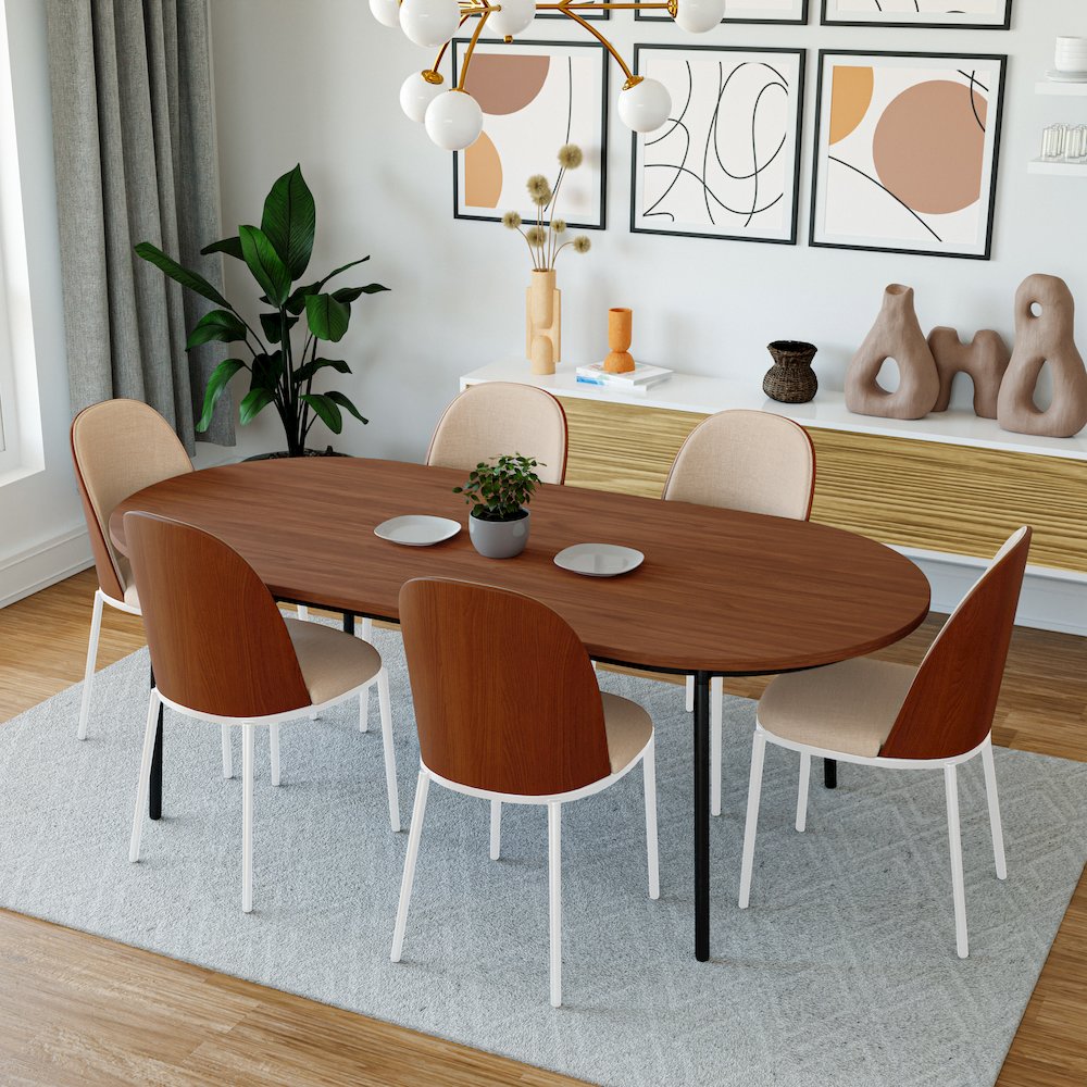 Tule Mid-Century Modern Dining Side Chair Set of 4. Picture 3