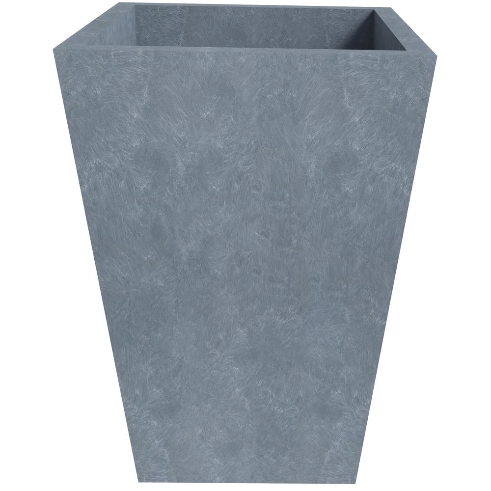 Serene Series Poly Stone Square Planter in Aged Concrete 14x14, 21 High. Picture 2