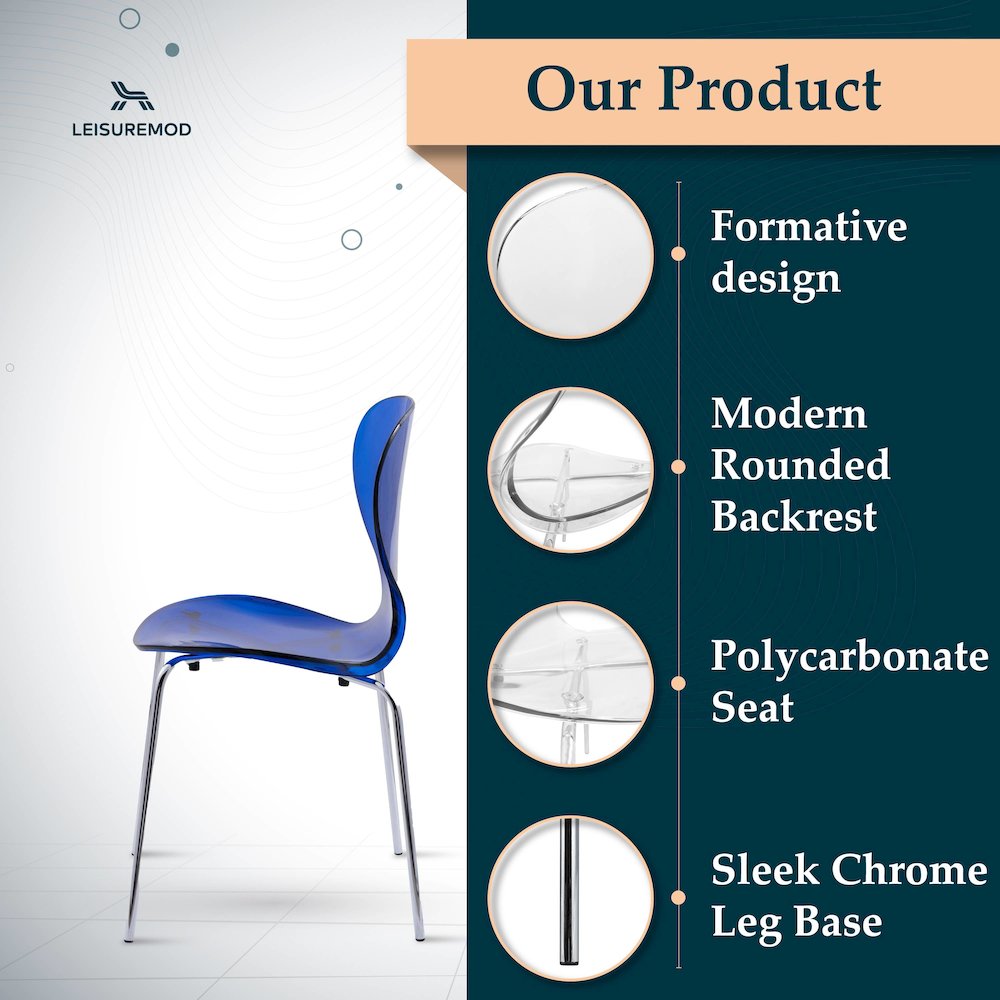 Modern Oyster Transparent Side Chair. Picture 4
