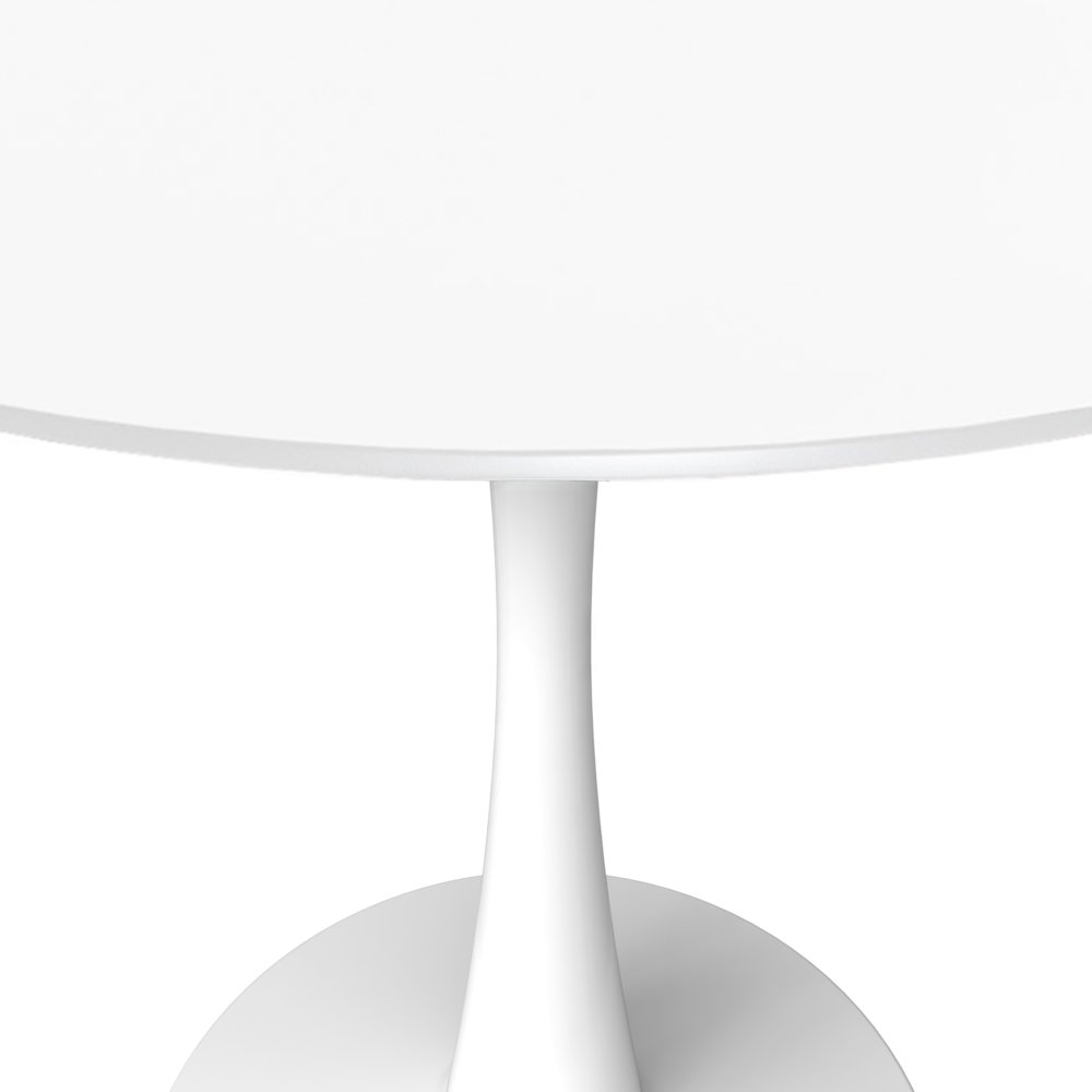 Leisyremod Bristol 27" Round Dining Table White base with White top. Picture 20