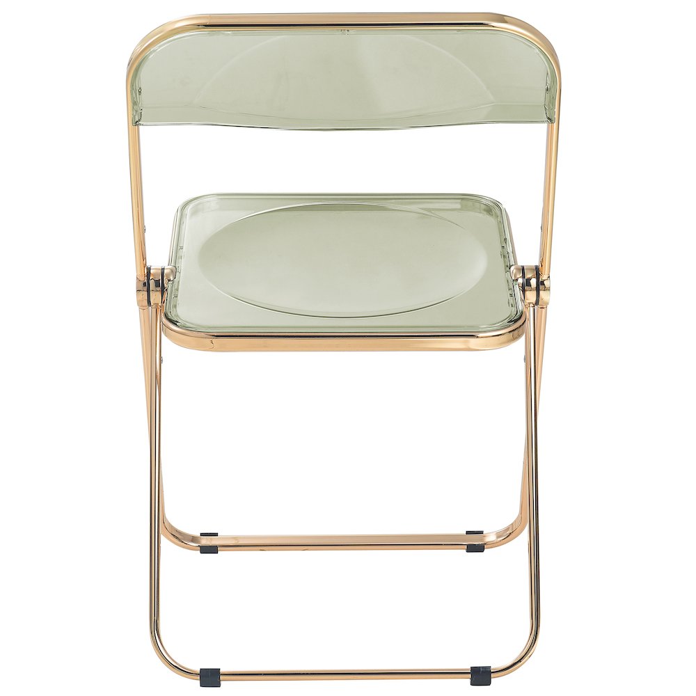 Lawrence Acrylic Folding Chair With Gold Metal Frame, Set of 4. Picture 11