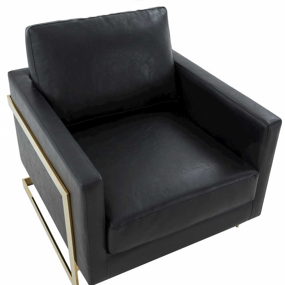 Lincoln Leather Accent Armchair With Gold Frame. Picture 13