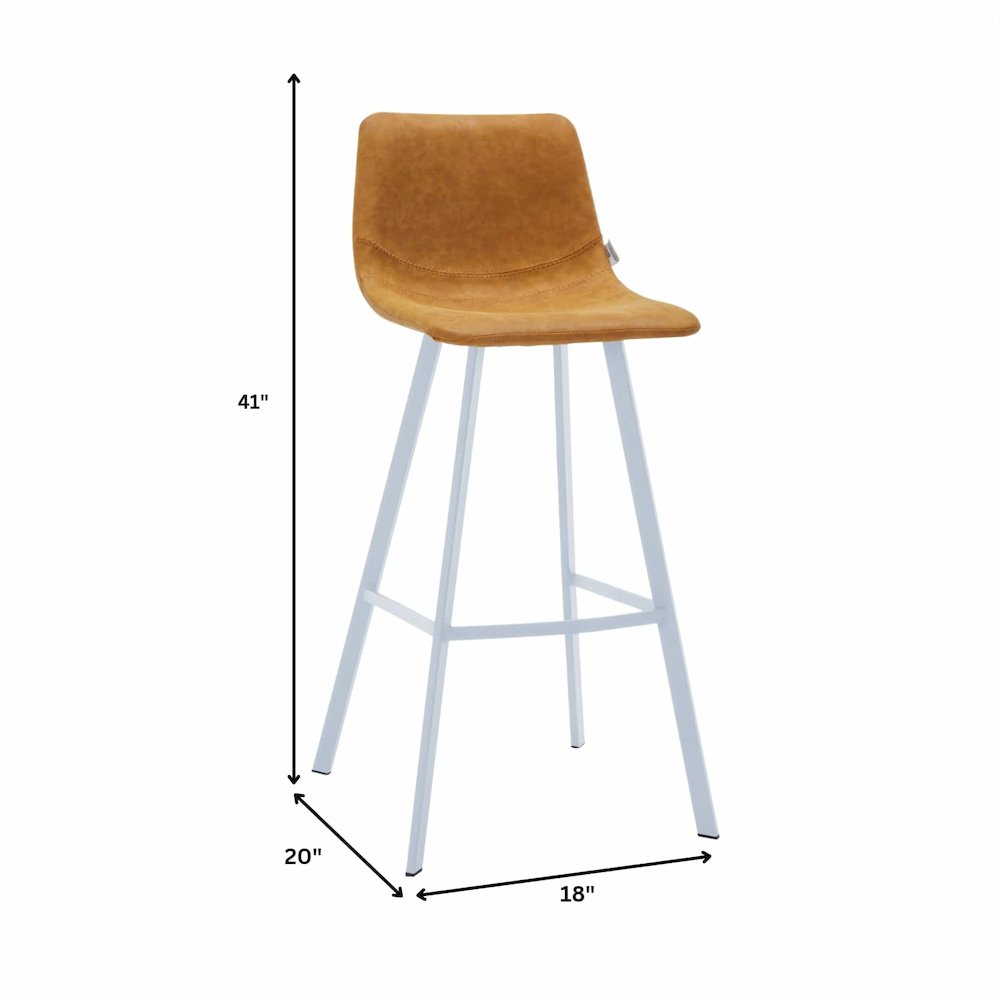 Elland - Bar stool - Light Brown - White Base Set of 2. Picture 1