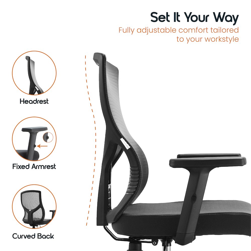 Office Glen Series Office Task Chair In Black. Picture 7