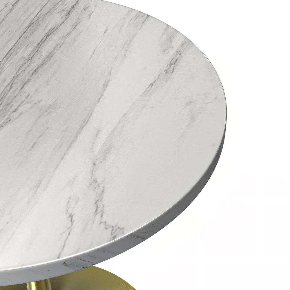 Verve Collection 27 Round Dining Table, Brushed Gold Base. Picture 4