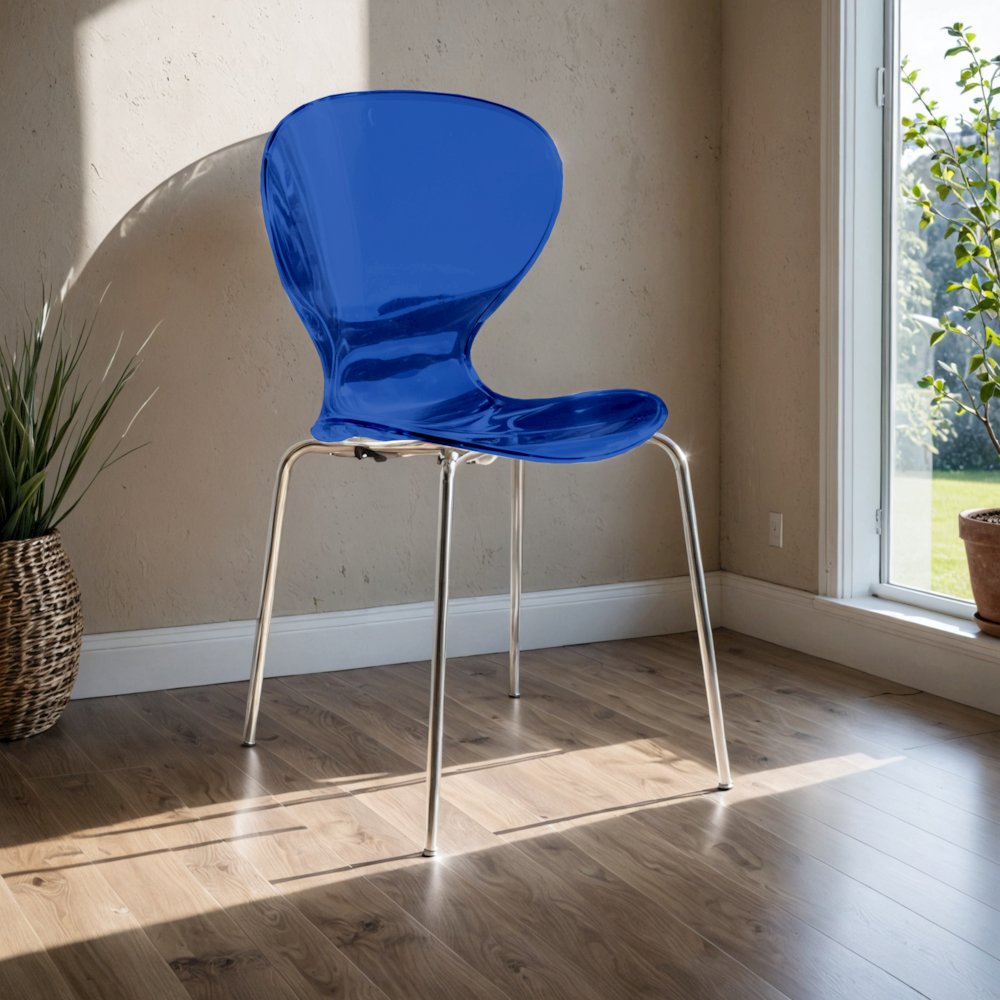 Modern Oyster Transparent Side Chair. Picture 17
