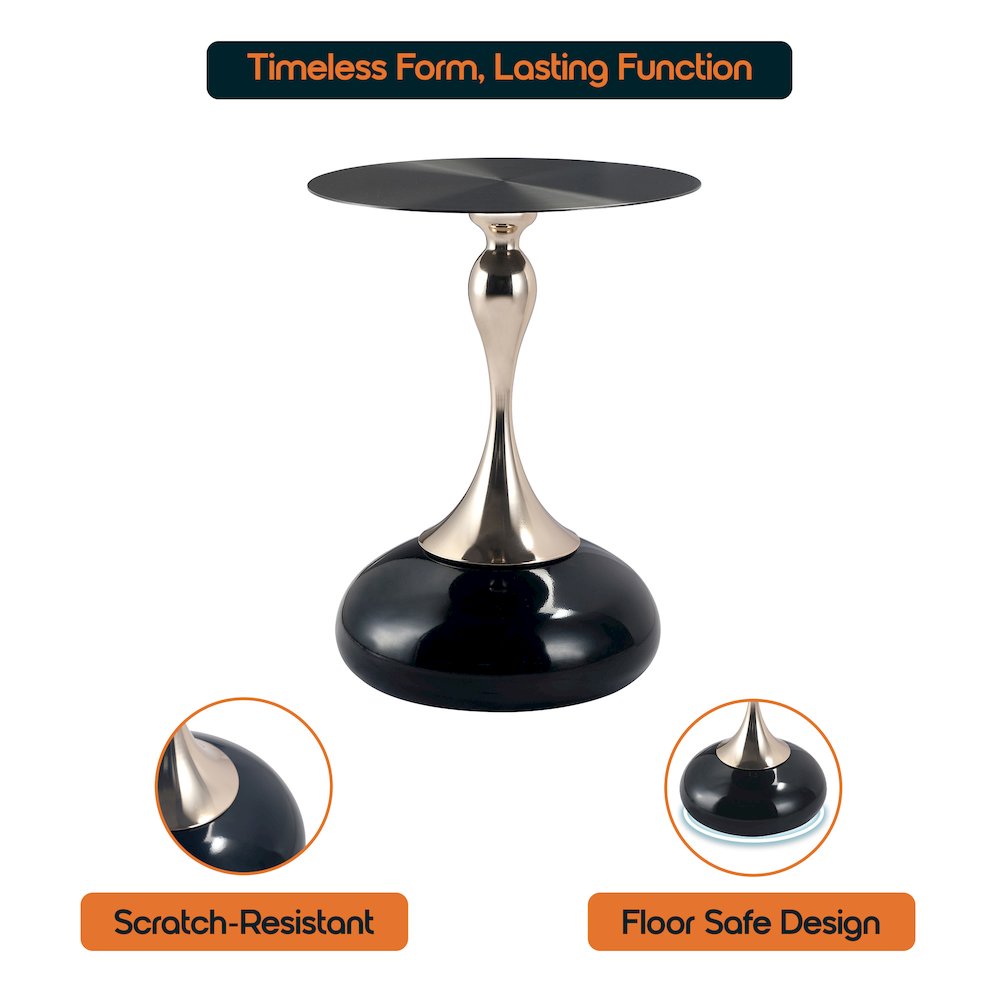 Savoy Collection Modern End Table In Shiny Black. Picture 24