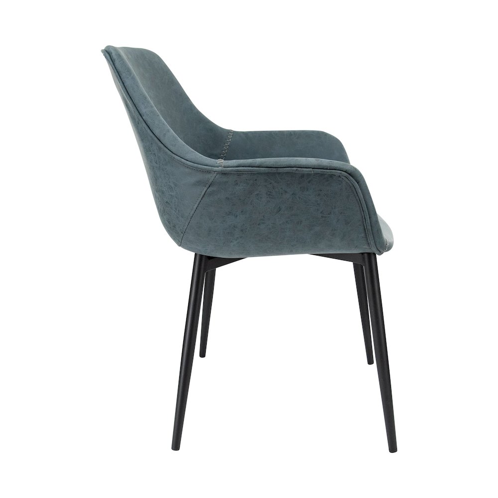 Markley Modern Leather Dining Arm Chair With Metal Legs Set of 4. Picture 15