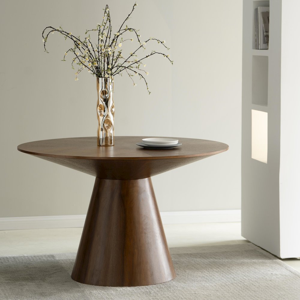 Fynix Collection Modern Dining Table In walnut. Picture 6