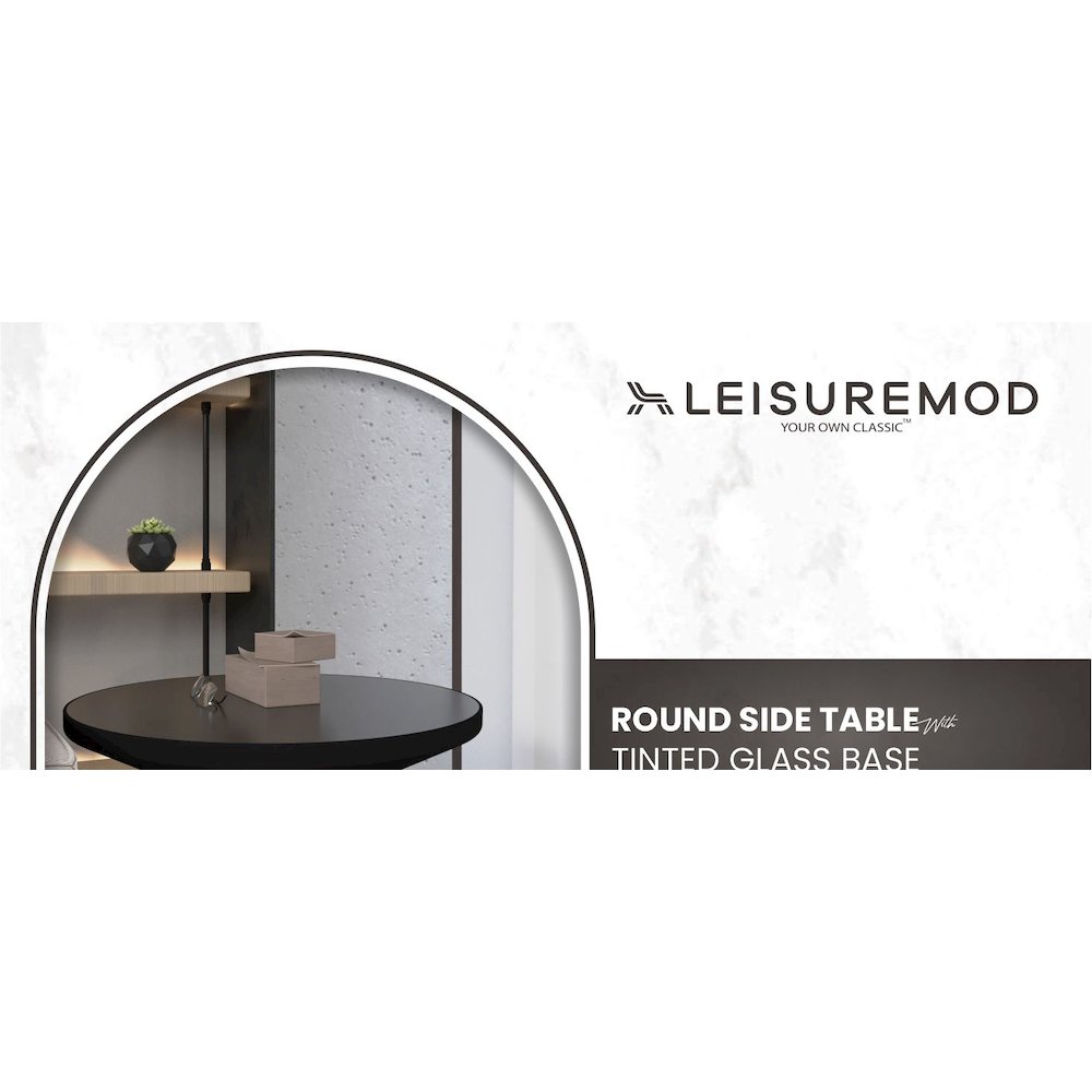 Tully Collection Glass side Table Grey glass, Black Rim with Black Glass top. Picture 27