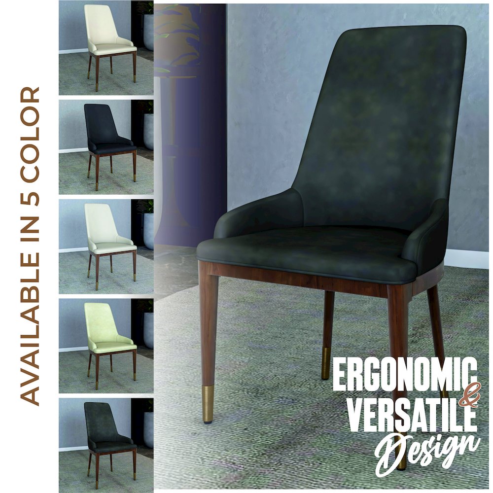 Viva Collection Modern Wooden Dining Chair in Dark Grey Set of 2. Picture 8