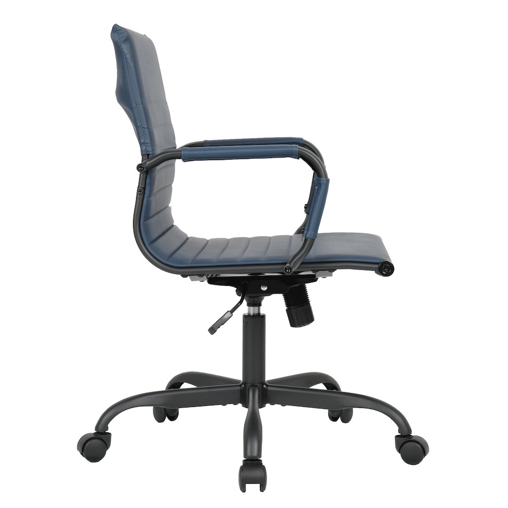 Harris Leather Office Chair in Blue With Black Frame. Picture 26
