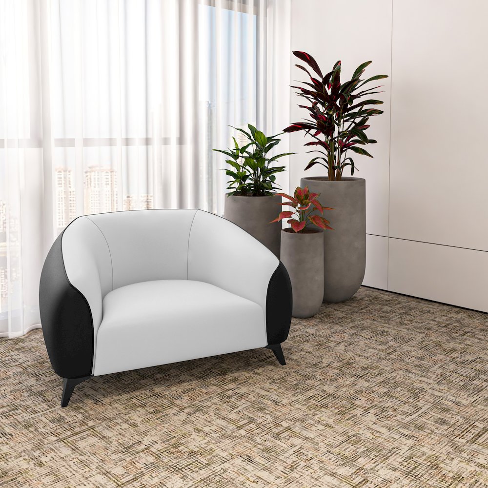 Opula Collection Single Seater Sofa In Black and White. Picture 4