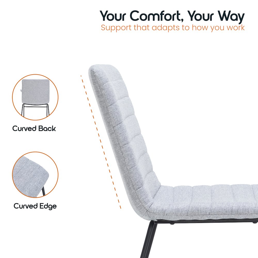 Zylar Series Office Guest Chair in Grey Fabric. Picture 17