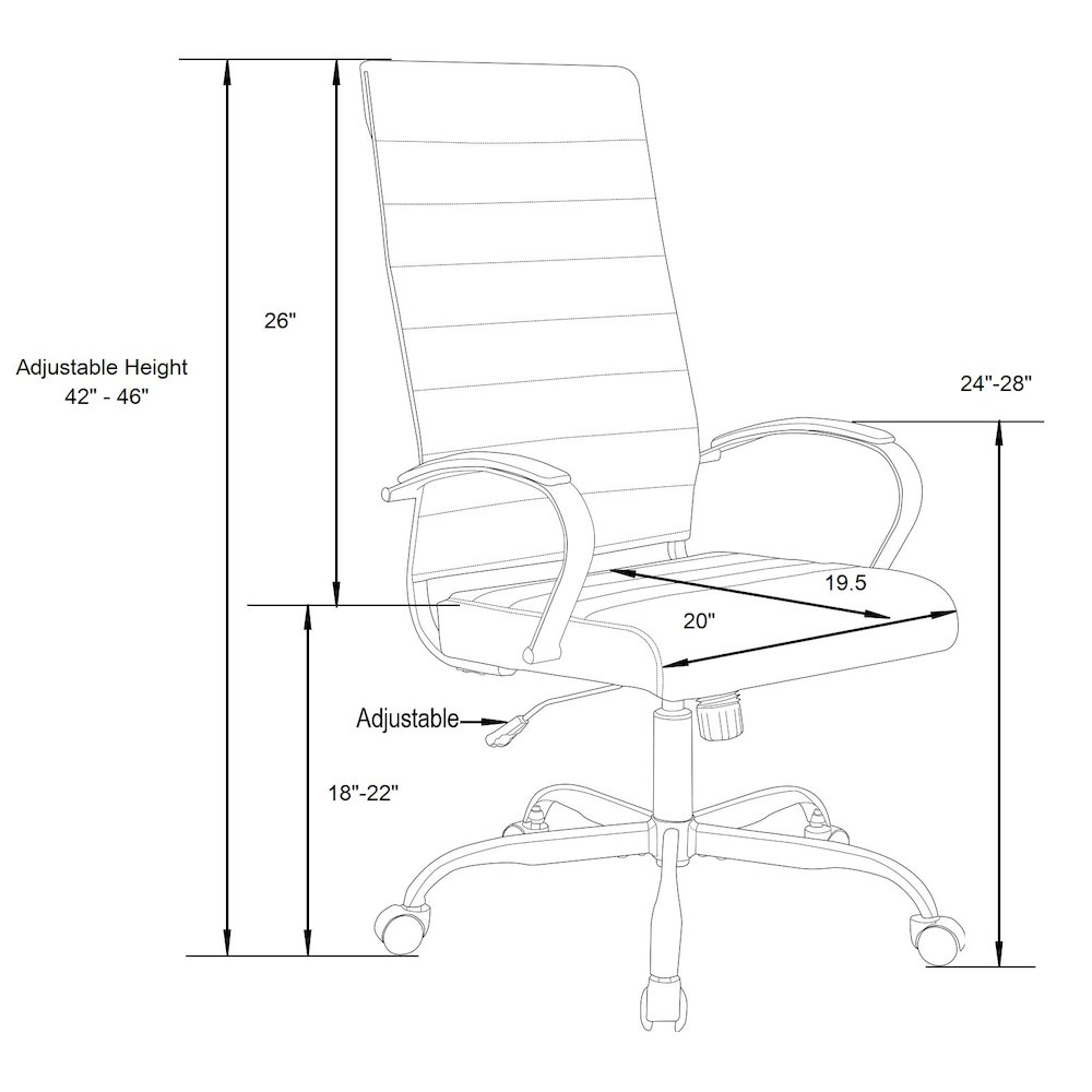 Benmar High-Back Leather Office Chair. Picture 22