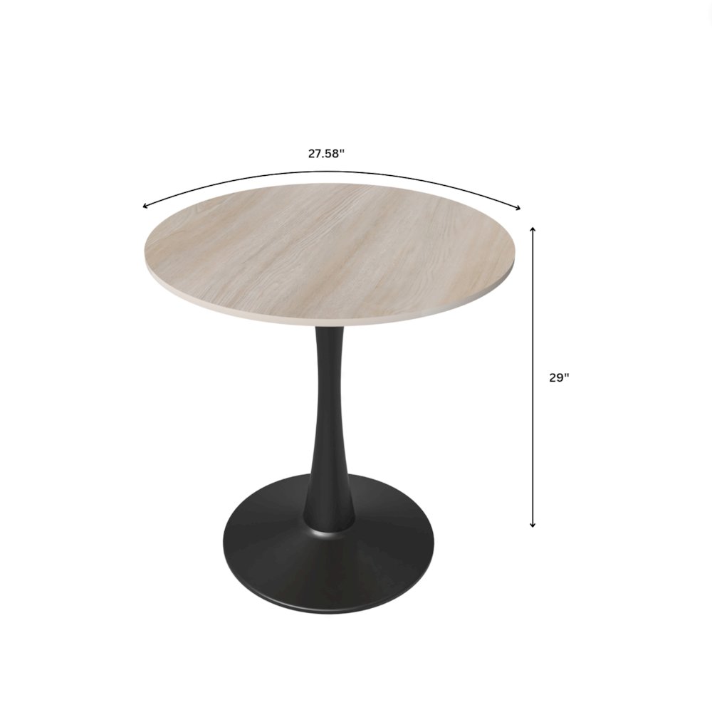 Bristol 27" round dining table Black base with marbled MDF top. Picture 27