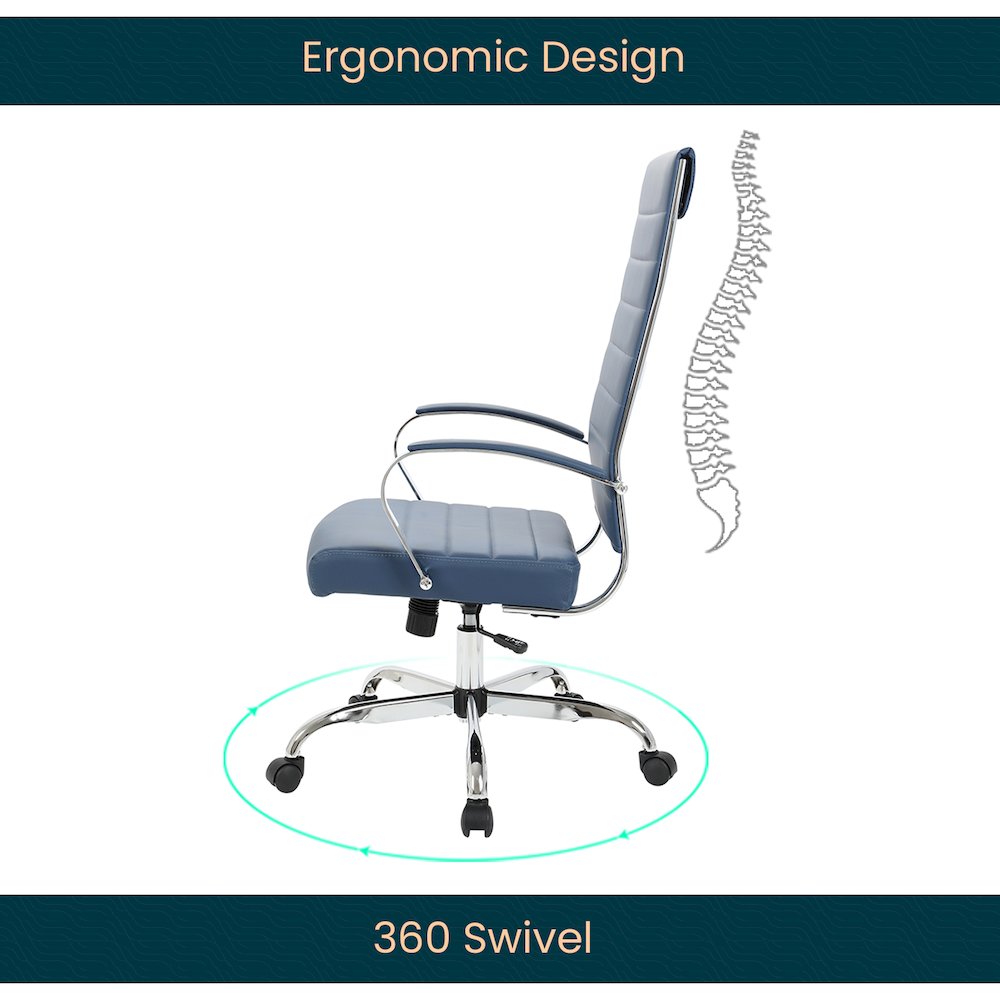 Benmar High-Back Leather Office Chair. Picture 7