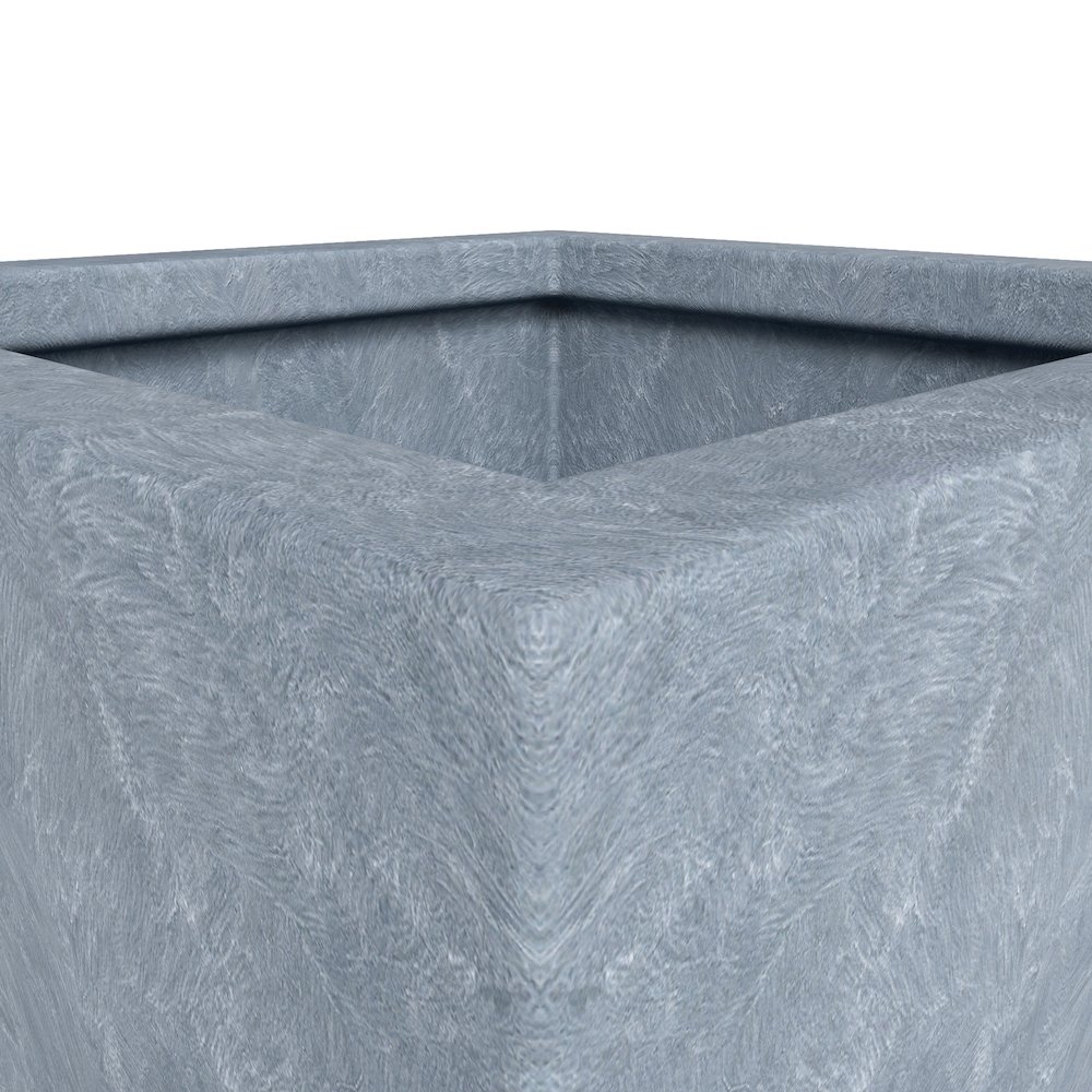 Serene Series Poly Stone Square Planter in Aged Concrete 14x14, 21 High. Picture 5