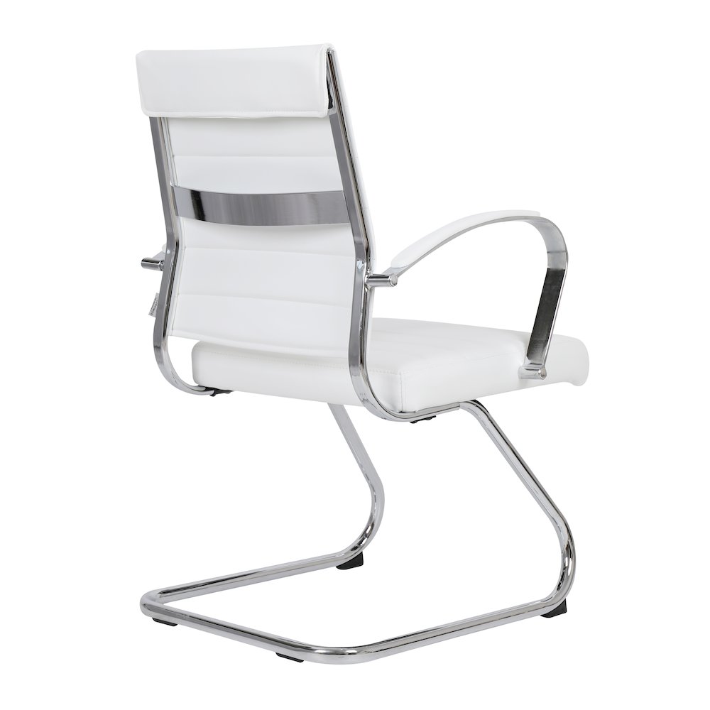 Benmar Home Leather Guest Office Chair in White. Picture 15