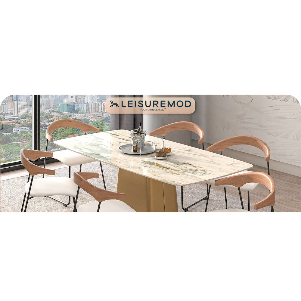 Lyra Collection Modern Chair in Natural Wood back and White Seat. Picture 2