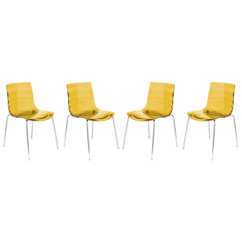 Astor Water Ripple Design Dining Chair Set of 4. Picture 1