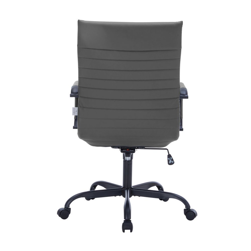 Harris Leather Home High-Back Office Chair in Grey With Black Frame. Picture 10