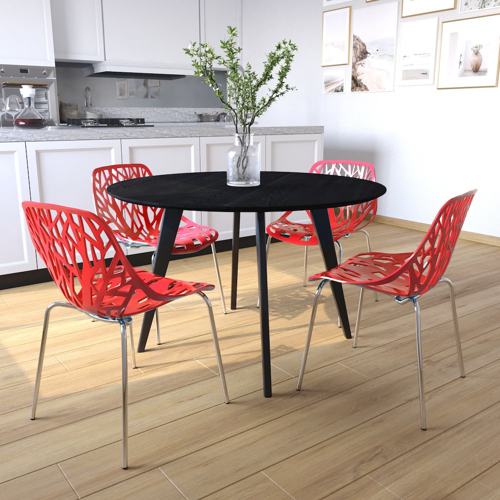 Modern Asbury Dining Chair w/ Chromed Legs. Picture 2