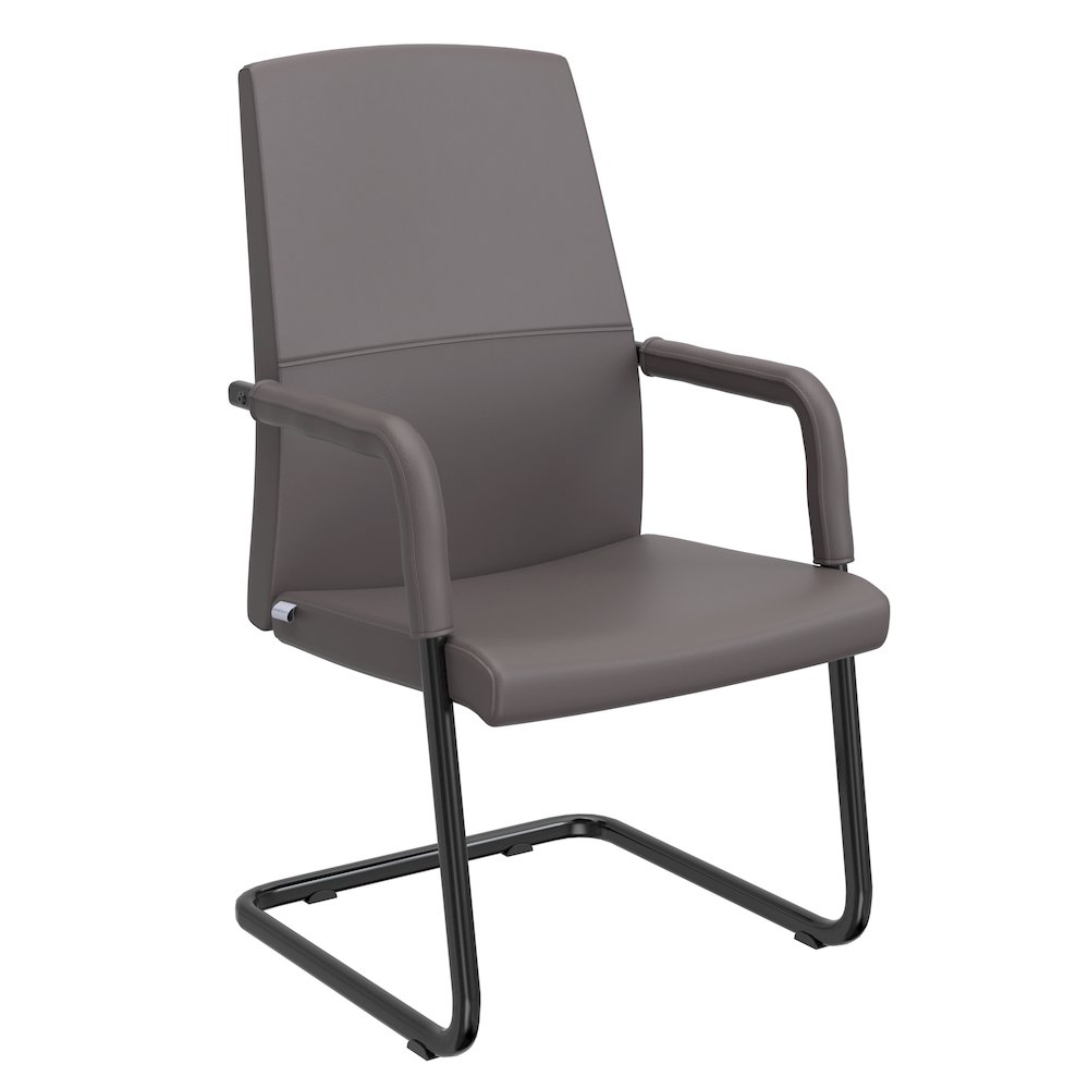 Evander Office Guest Chair in Grey Leather. Picture 24