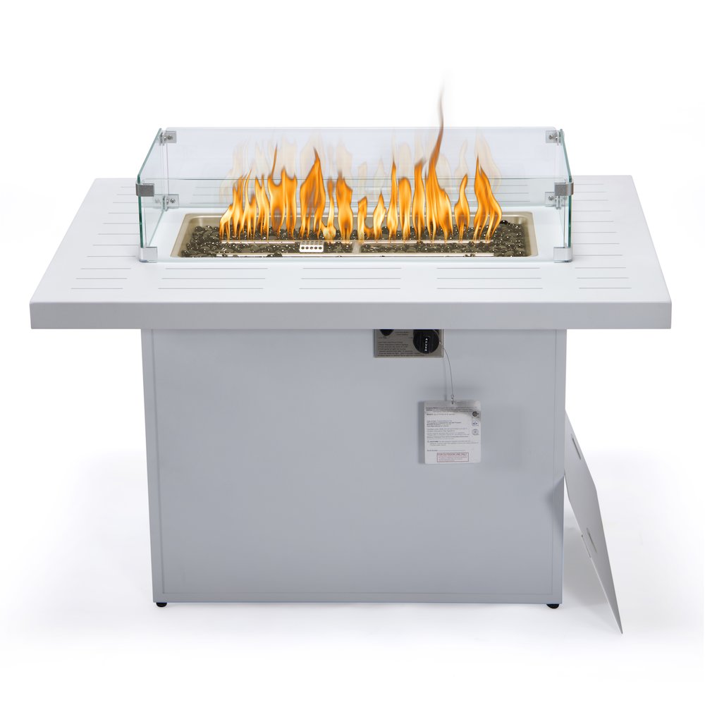 Chelsea Patio Modern Aluminum Propane Fire Pit Table. Picture 4