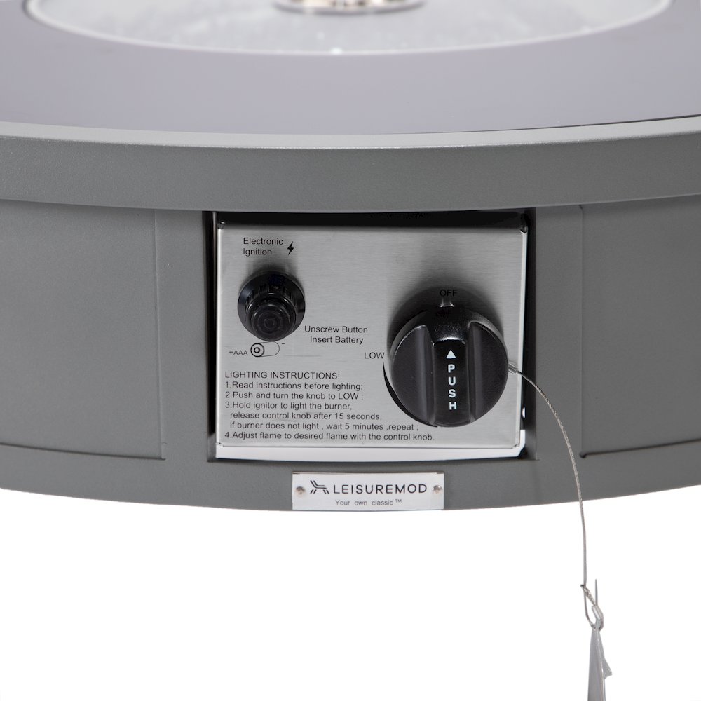 Walbrooke Outdoor Patio Aluminum Round Fire Pit Side Table. Picture 7