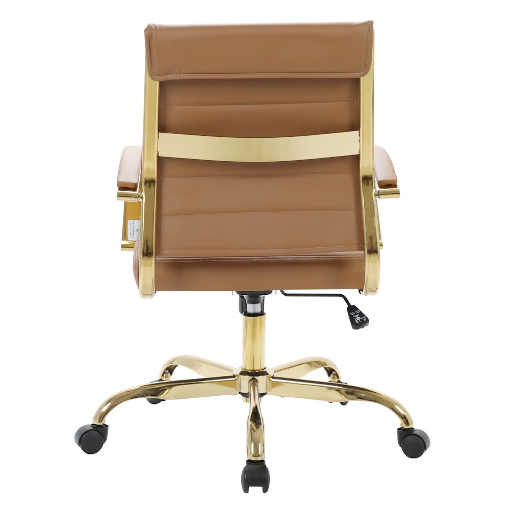 Benmar Home Leather Office Chair With Gold Frame. Picture 9