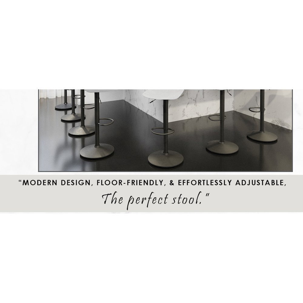Tilbury Modern Adjustable Bar Stool in Light Grey. Picture 3