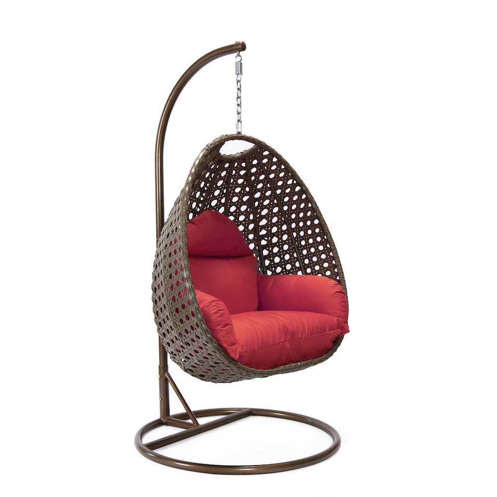 Beige Wicker Hanging Egg Swing Chair. Picture 1