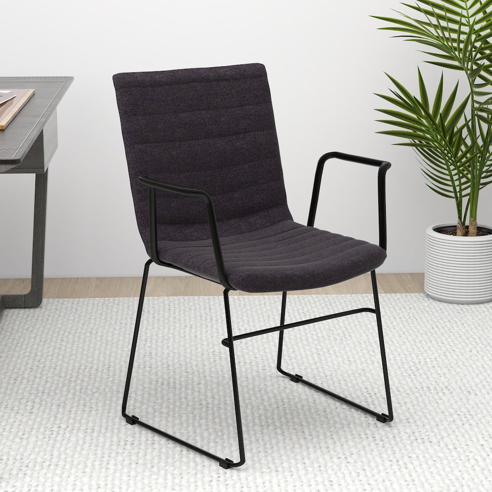Zylar Series Office Guest Arm Chair in Brown Fabric. Picture 9