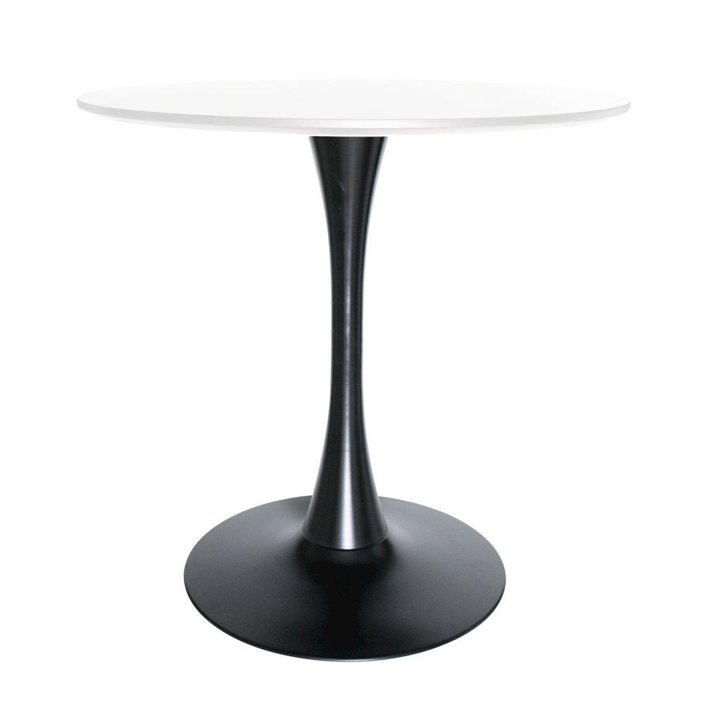 Leisyremod Bristol 27" Round Dining Table Black base with White top. Picture 19