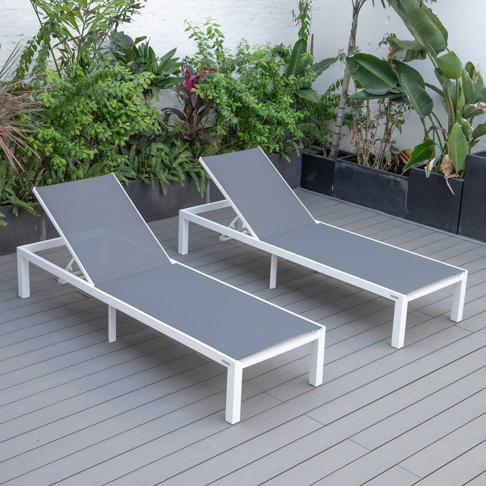 Marlin Patio Chaise Lounge Chair in Dark Grey. Picture 1