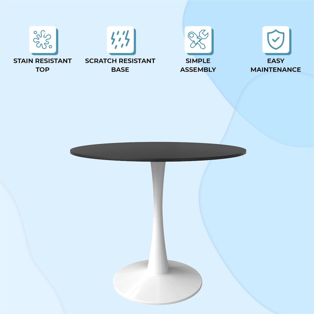 Bristol Mid-Century Modern Round Dining Table. Picture 23