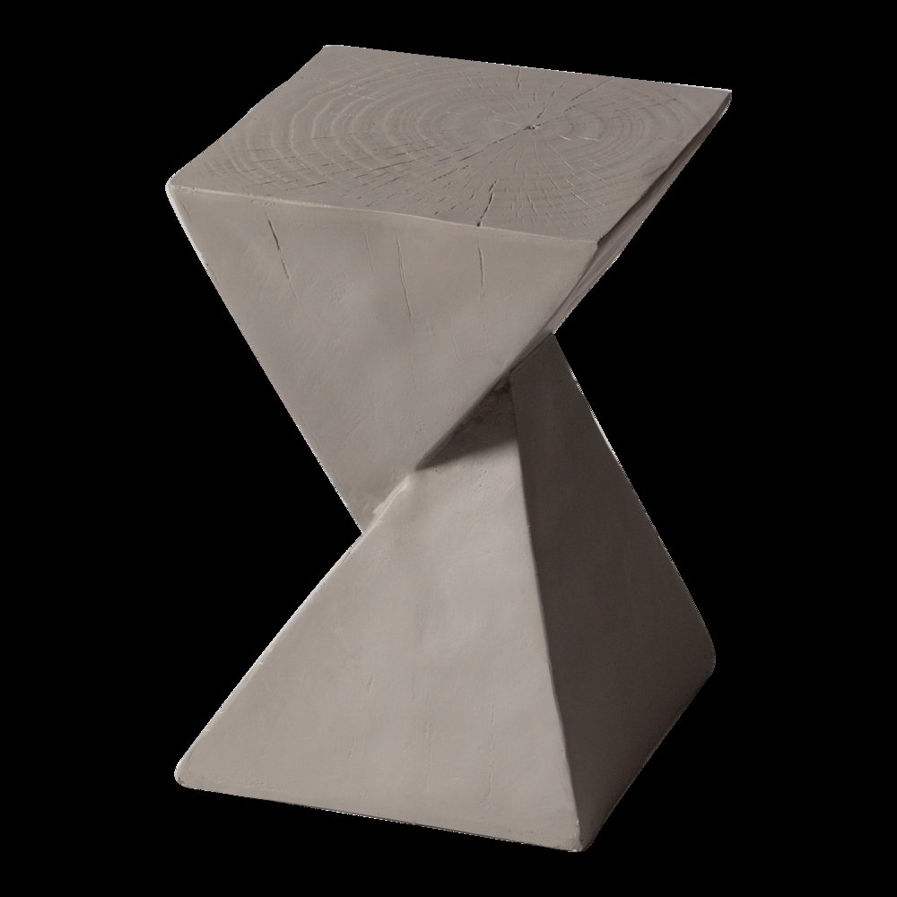 Glint Collection Fiberglass Outdoor Side Table in Grey. Picture 1
