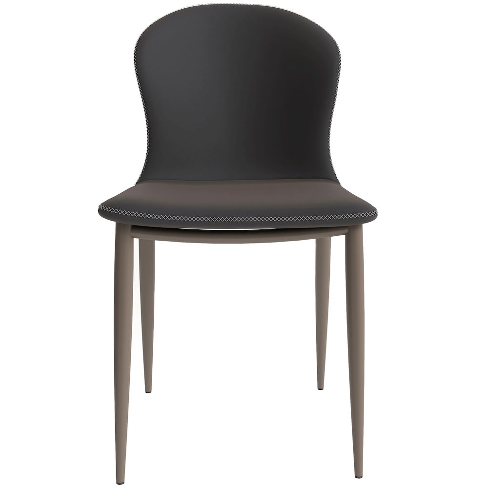 Mosaic Collection Modern Dining Chair in Charcoal Fabric - Set of 2. Picture 16