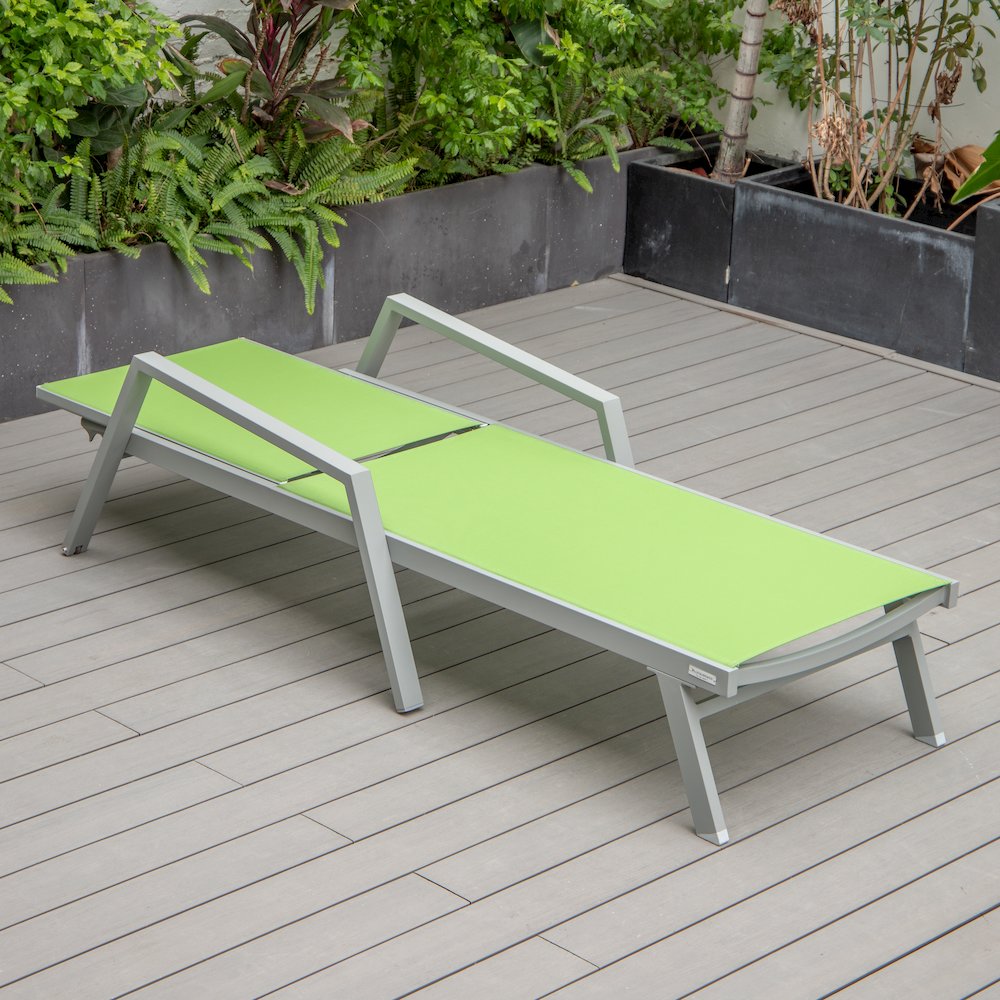 Marlin Modern Grey Aluminum Outdoor Patio Chaise Lounge Chair. Picture 21