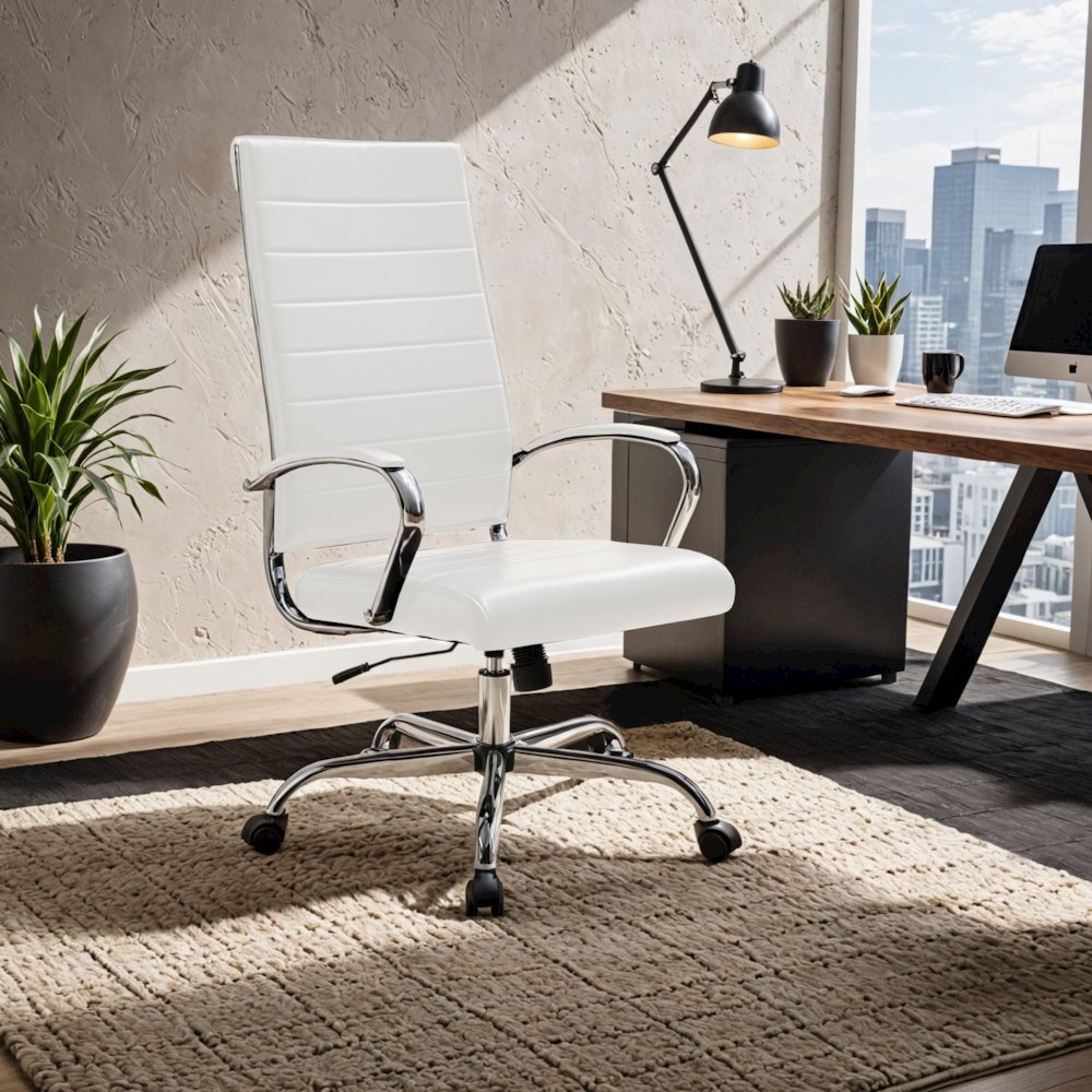 Benmar High-Back Leather Office Chair. Picture 24
