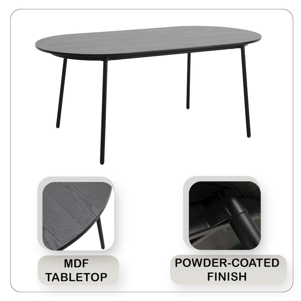 Tule 9-Piece Dining Set in Steel Frame with 8 Upholstered Seat Dining Table. Picture 29