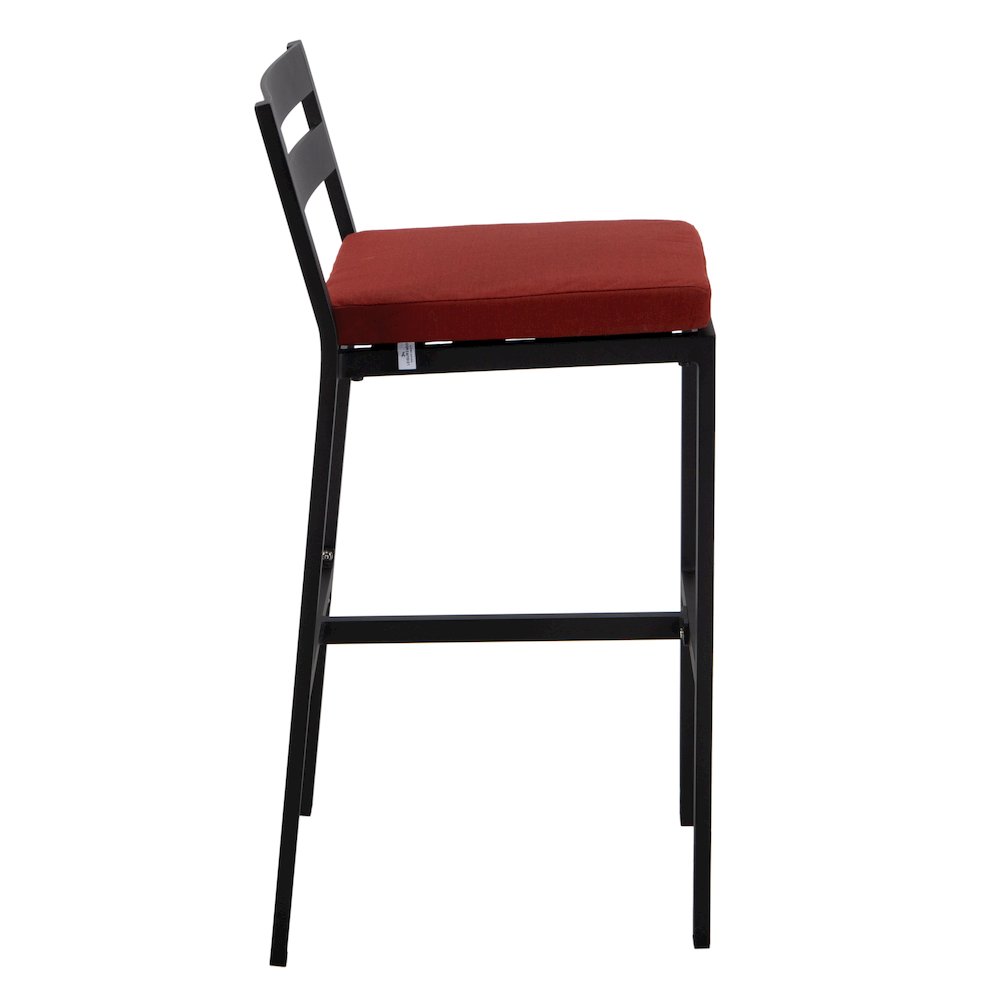 Chelsea Collection Modern Aluminum Outdoor Chair in black with Cherry Cushions. Picture 13