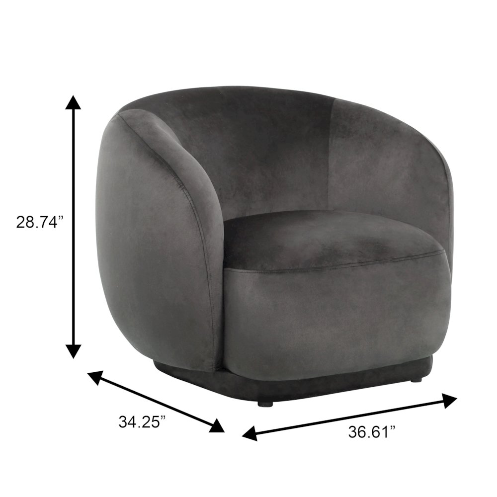 Faze Collection Modern Single Seater Sofa in Light Grey Velvet. Picture 10